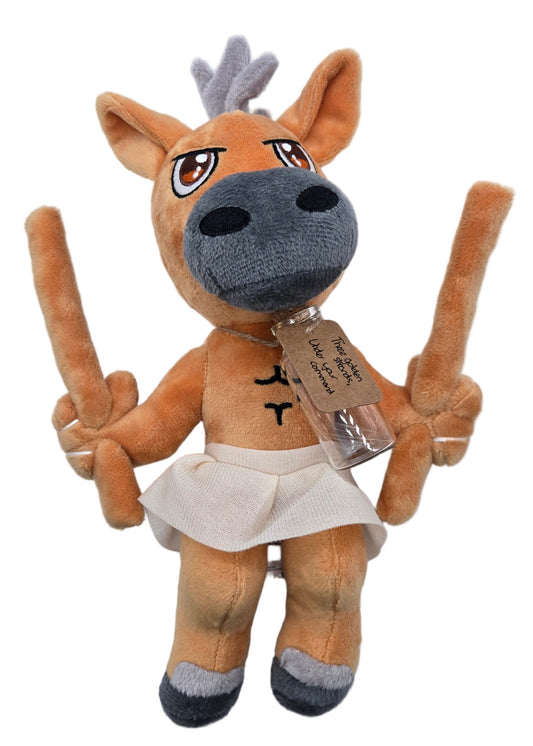 Tikbalang plush toy with a tag on a white background